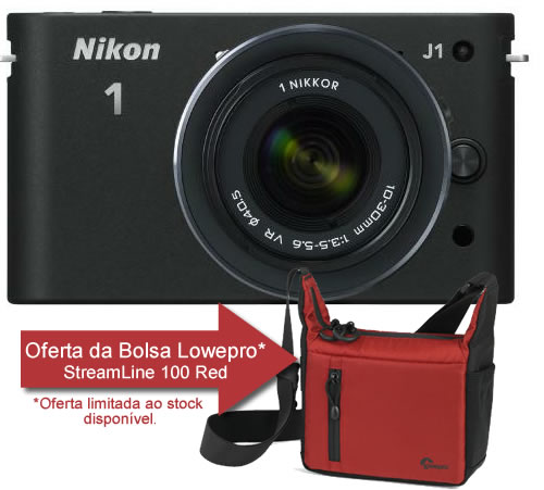 Câmara Nikon J1 Preta com Objectiva Nikkor  10-30mm 