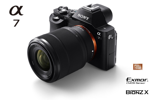 SONY Alpha  7 | A Câmara fotográfica Full-frame de tamanho pioneiro, com um Sensor CMOS Exmor full-frame de 36,4 MP.