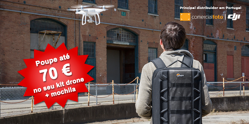 Poupe até 70 euros no seu kit drone + mochila