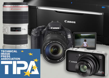 A Canon recebeu prémios nas categorias de DSLR, câmaras compactas, objectivas e impressoras