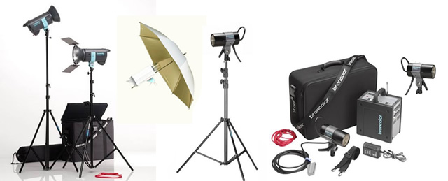 kits iluminação e acessórios para estúdio de fotografia da Broncolor e Visatec kits iluminação e acessórios para estúdio de fotografia da Broncolor e Visatec