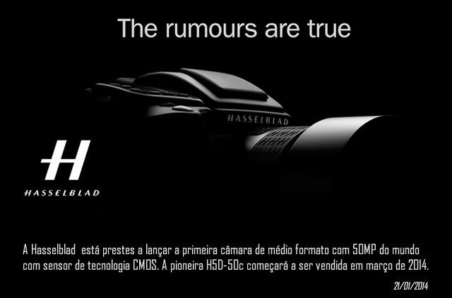 A Hasselblad está prestes a lançar a primeira câmara de médio formato com 50MP do mundo com sensor de tecnologia CMOS. A pioneira H5D-50c começará a ser vendida em março de 2014. A Hasselblad está prestes a lançar a primeira câmara de médio formato com 50MP do mundo com sensor de tecnologia CMOS. A pioneira H5D-50c começará a ser vendida em março de 2014.