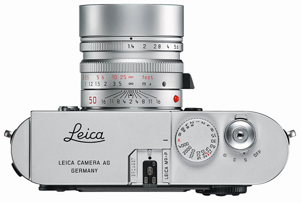 Leica M9-P Prata - Vista de cima Leica M9-P Prata - Vista de cima