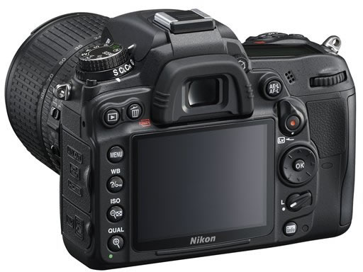 Nikon D7000 vista de trás: monitor LCD de alta resolução de 7.5cm (3 pol.) e 920.000 pontos