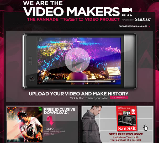campanha dj tiesto sandisk