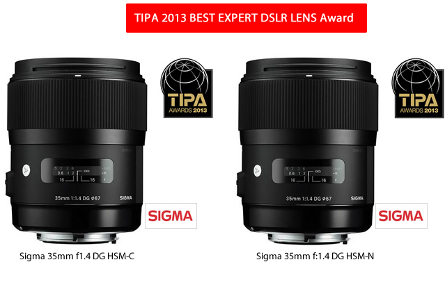 Objectivas SIGMA 35mm F1.4 DG HSM - TIPA 2013 BEST EXPERT DSLR LENS Award.
