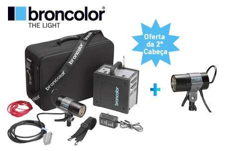 Ao adquirir o KIT MOBIL A2R da Broncolor, oferta da 2ª cabeça - Mobilite 2