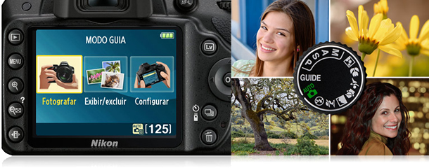 Seis Modos de Cena e mais Seletor Automático de Cena -Nova Câmara Nikon D3200